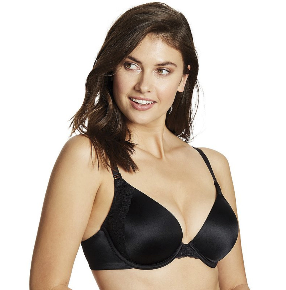 Maidenform Women Natural Boost Demi T-Shirt Underwire Push Up Bra Black Size 34B